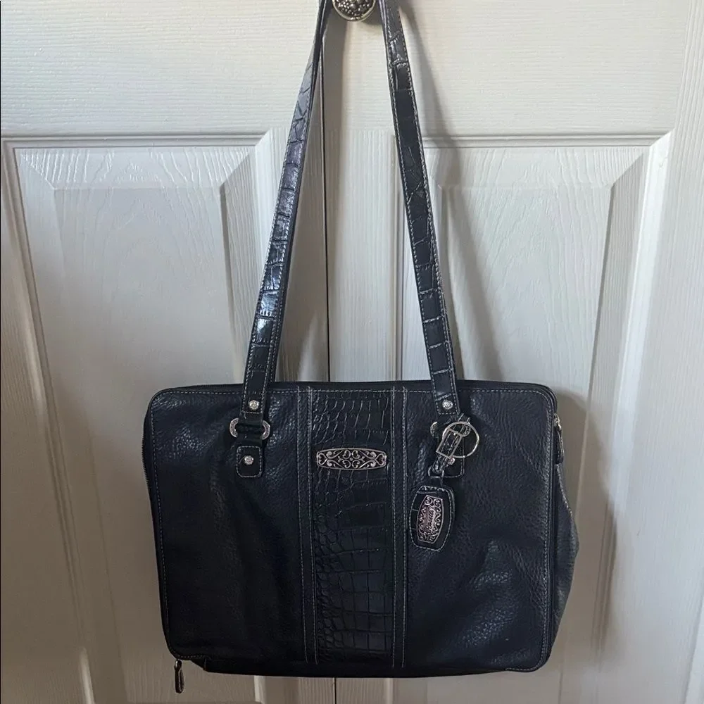 Rosetti Women’s Elegant Black Crocodile-Embossed Shoulder Bag